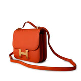 Hermes Handbag Orange / 18 / Epsom Orange Feu Constance 18 Veau Epsom Leather Gold Plated Hardware X Stamp -Knockoff
