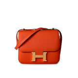 Hermes Handbag Orange / 18 / Epsom Orange Feu Constance 18 Veau Epsom Leather Gold Plated Hardware X Stamp -Knockoff
