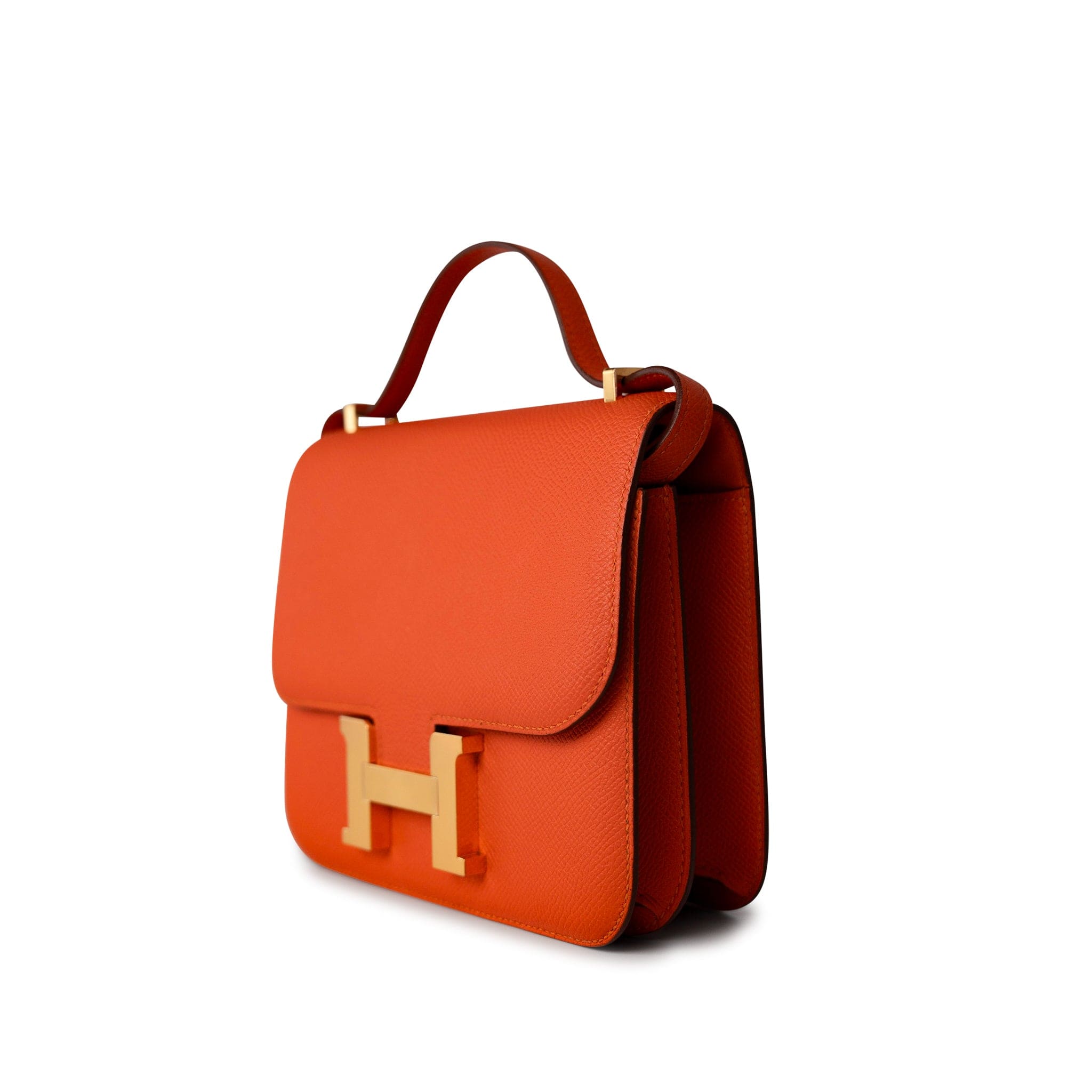 Hermes Handbag Orange / 18 / Epsom Orange Feu Constance 18 Veau Epsom Leather Gold Plated Hardware X Stamp -Knockoff
