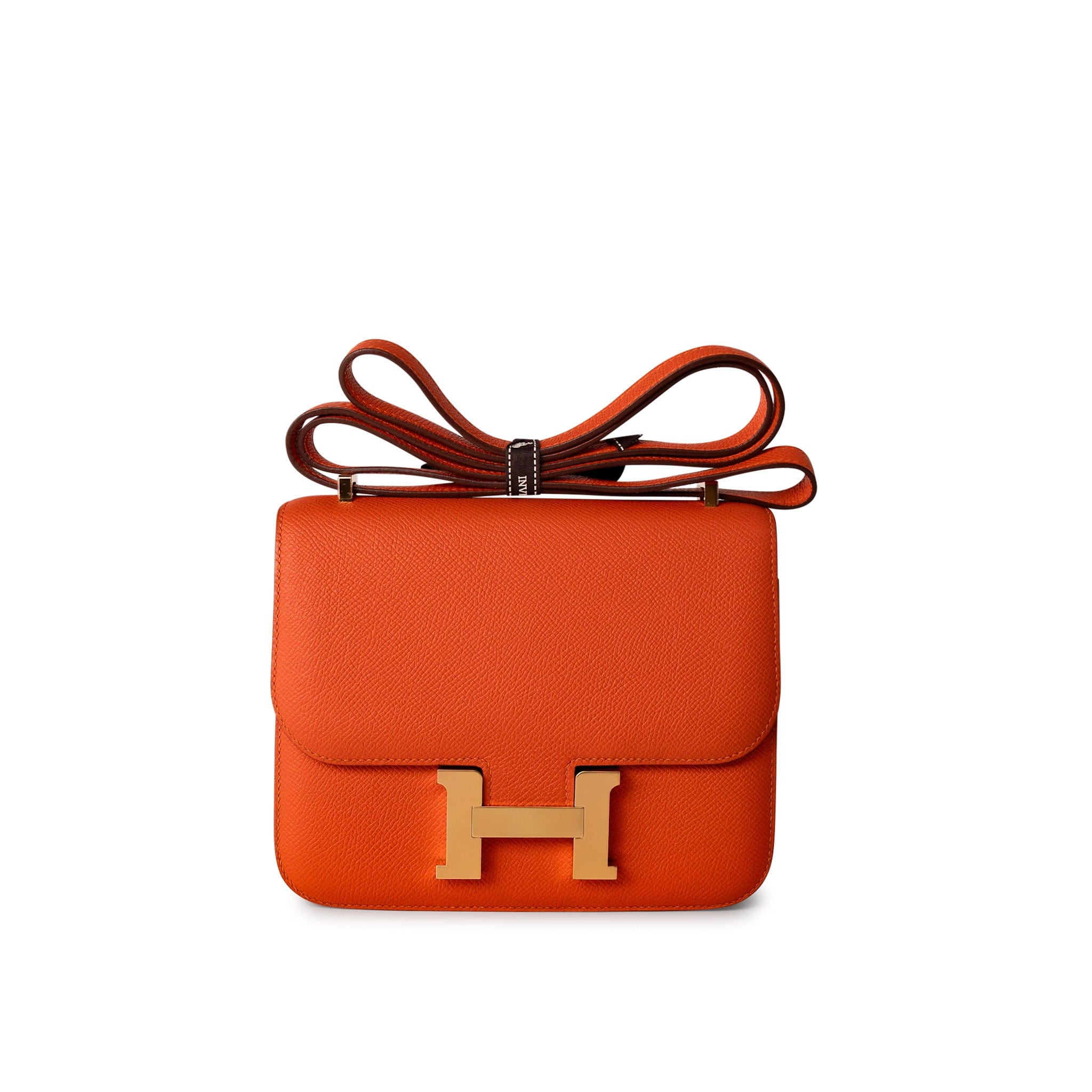 Hermes Handbag Orange / 18 / Epsom Orange Feu Constance 18 Veau Epsom Leather Gold Plated Hardware X Stamp -Knockoff
