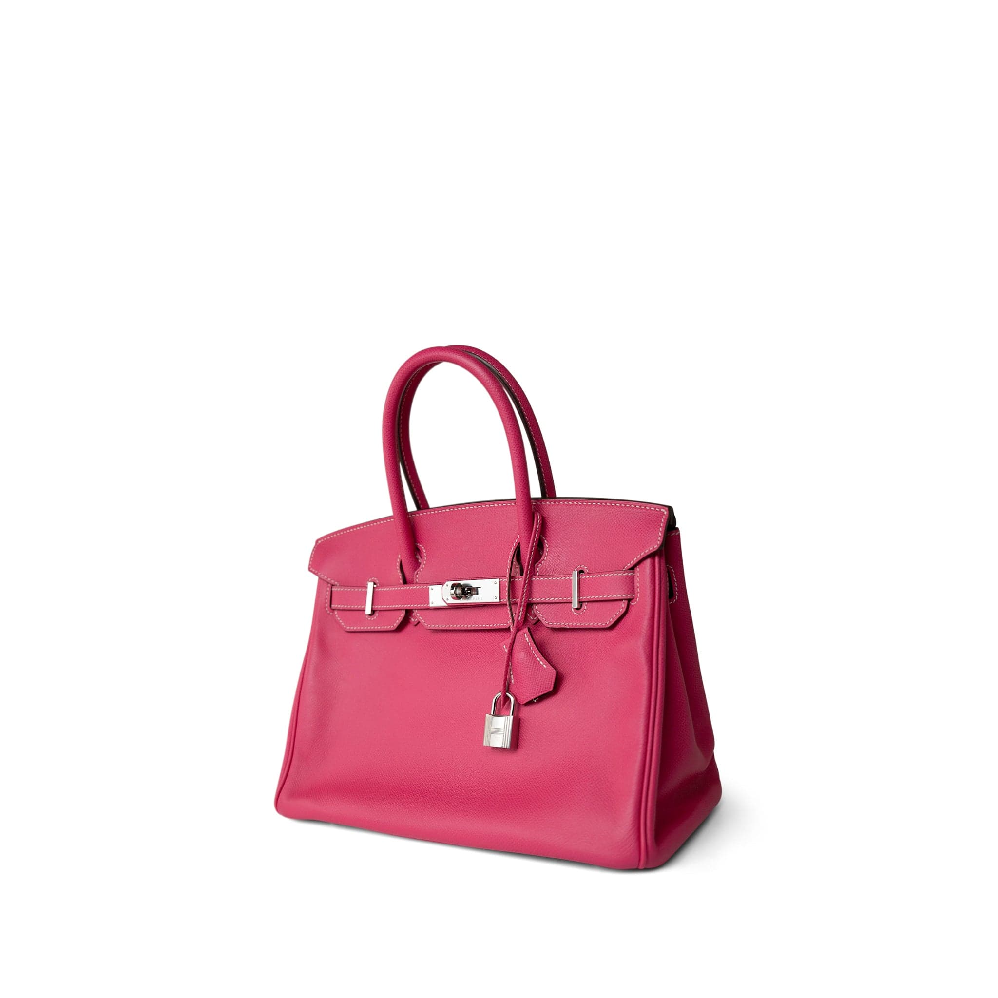 Hermes Handbag Pink Birkin 30 (Candy Model) Rose Tyrien / Rubis Veau Epsom Leather Palladium Plated P Square Stamp -Knockoff
