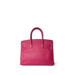 Hermes Handbag Pink Birkin 30 (Candy Model) Rose Tyrien / Rubis Veau Epsom Leather Palladium Plated P Square Stamp -Knockoff
