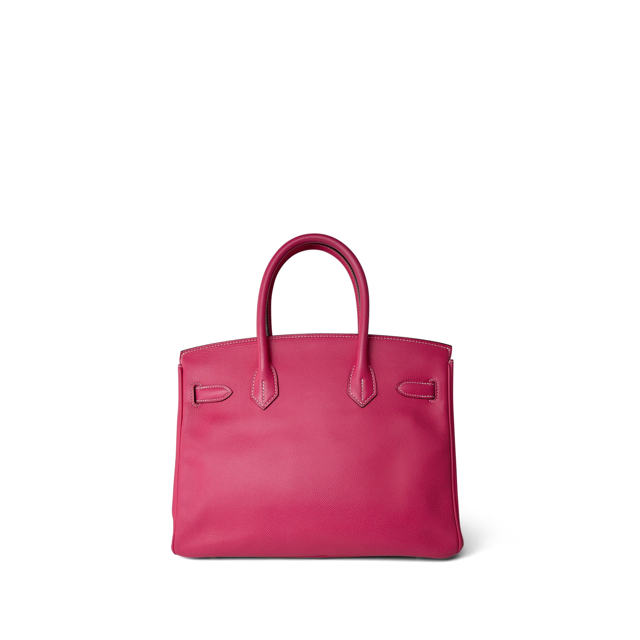 Hermes Handbag Pink Birkin 30 (Candy Model) Rose Tyrien / Rubis Veau Epsom Leather Palladium Plated P Square Stamp -Knockoff
