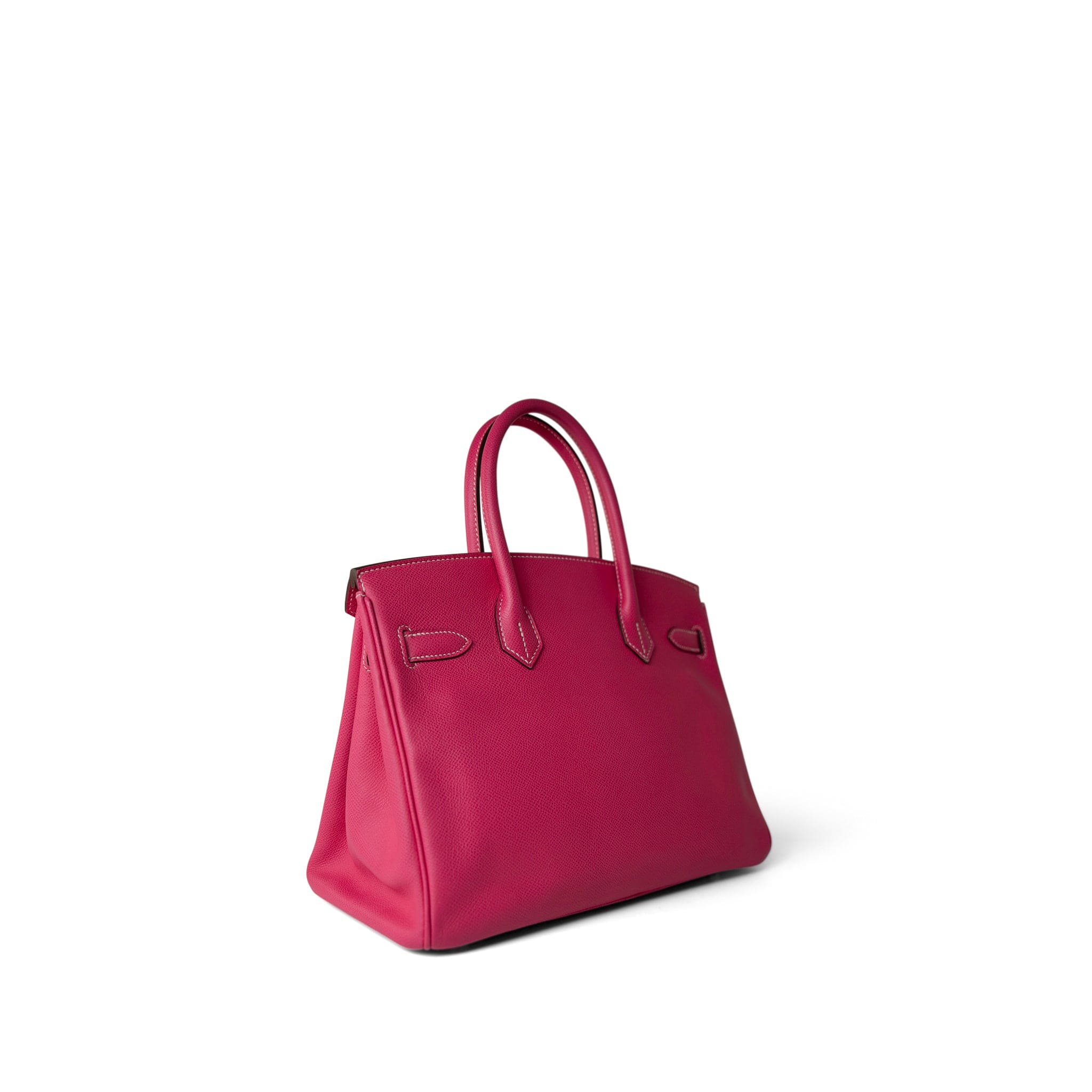 Hermes Handbag Pink Birkin 30 (Candy Model) Rose Tyrien / Rubis Veau Epsom Leather Palladium Plated P Square Stamp -Knockoff
