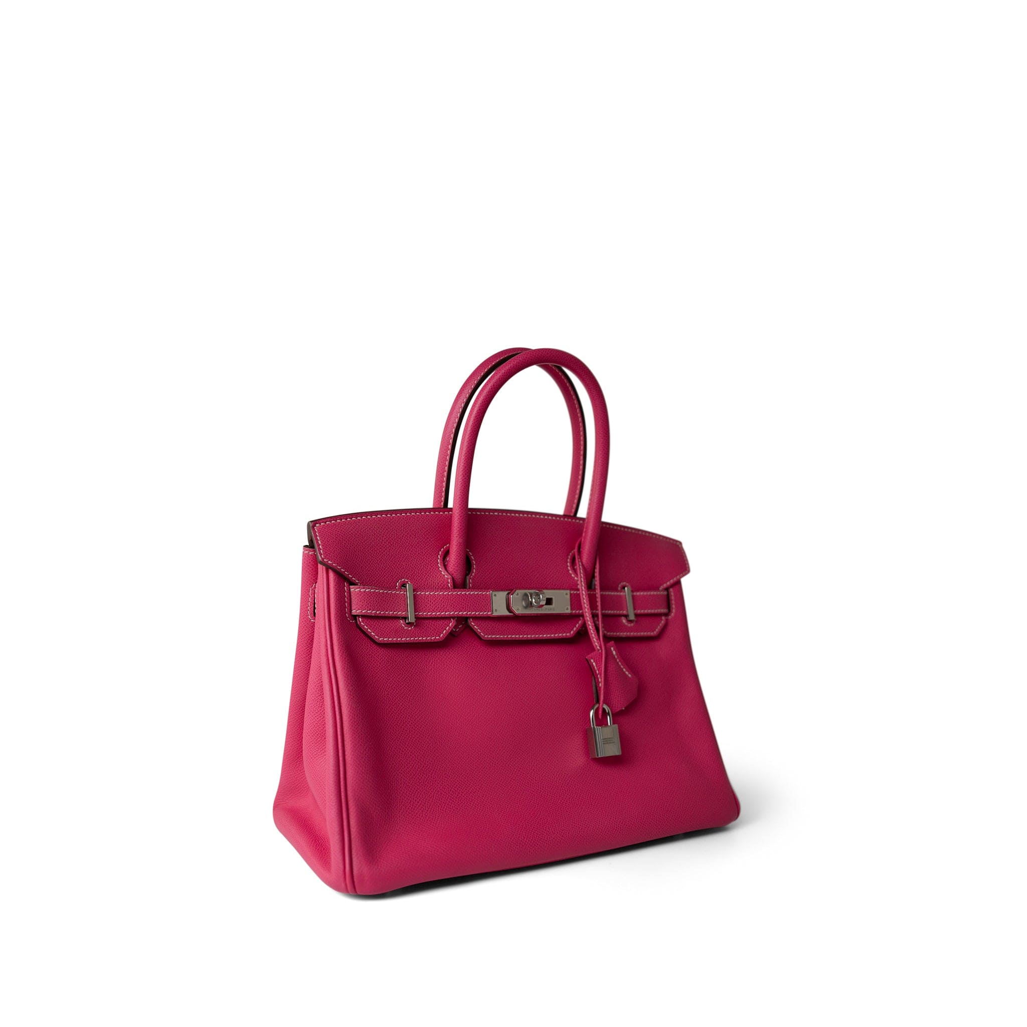 Hermes Handbag Pink Birkin 30 (Candy Model) Rose Tyrien / Rubis Veau Epsom Leather Palladium Plated P Square Stamp -Knockoff
