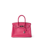 Hermes Handbag Pink Birkin 30 (Candy Model) Rose Tyrien / Rubis Veau Epsom Leather Palladium Plated P Square Stamp -Knockoff
