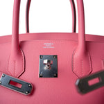 Hermes Handbag PINK Birkin 30 Rose Azalee Epsom Palladium Plated Y Stamp -Knockoff
