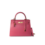 Hermes Handbag Pink Kelly 28 Rose Lipstick Veau Tadelakt Gold Plated Hardware C Stamp -Knockoff
