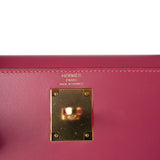 Hermes Handbag Pink Kelly 28 Rose Lipstick Veau Tadelakt Gold Plated Hardware C Stamp -Knockoff
