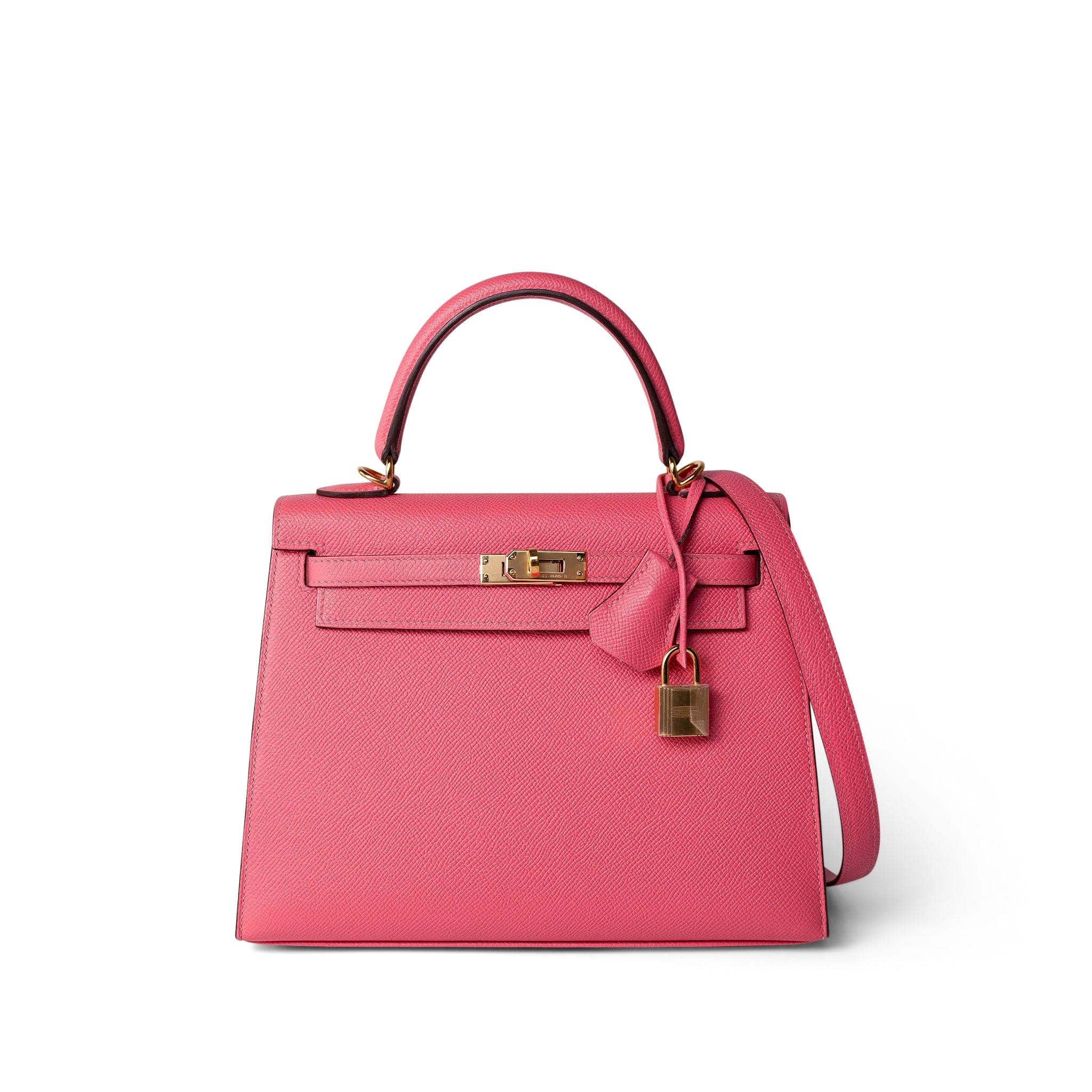 Hermes Handbag Pink / Kelly Kelly Sellier 25 Rose Azalee/ Pink Veau Epsom Gold Plated C Stamp -Knockoff
