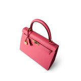 Hermes Handbag Pink / Kelly Kelly Sellier 25 Rose Azalee/ Pink Veau Epsom Gold Plated C Stamp -Knockoff
