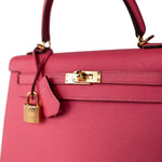 Hermes Handbag Pink / Kelly Kelly Sellier 25 Rose Azalee/ Pink Veau Epsom Gold Plated C Stamp -Knockoff
