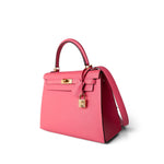 Hermes Handbag Pink / Kelly Kelly Sellier 25 Rose Azalee/ Pink Veau Epsom Gold Plated C Stamp -Knockoff
