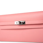 Hermes Handbag Pink Kelly Wallet To Go Rose Confetti Veau Epsom Palladium Plated U Stamp -Knockoff
