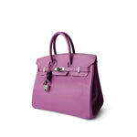 Hermes Handbag Purple Birkin 25 Cyclamen Veau Epsom Palladium Plated L Square Stamp -Knockoff
