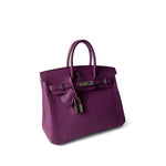 Hermes Handbag Purple Birkin 25 Cyclamen Veau Epsom Palladium Plated L Square Stamp -Knockoff
