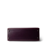 Hermes Handbag Purple Kelly Sellier 28 Plum Box Calfskin Palladium Plated [F] Stamp -Knockoff
