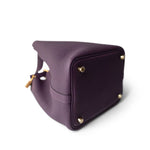 Hermes Handbag Purple Picotin 18 Purple Taurillon Clemence Gold Plated B Stamp -Knockoff
