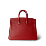 Hermes Handbag Red Birkin 25 Rouge Casaque Epsom Palladium Plated [P] Stamp -Knockoff
