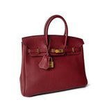 Hermes Handbag Red Birkin 25 Rouge Grenat Togo Gold Plated X Stamp -Knockoff
