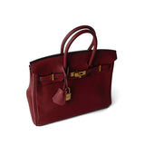 Hermes Handbag Red Birkin 25 Rouge Grenat Togo Gold Plated X Stamp -Knockoff
