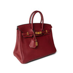 Hermes Handbag Red Birkin 25 Rouge Grenat Togo Gold Plated X Stamp -Knockoff
