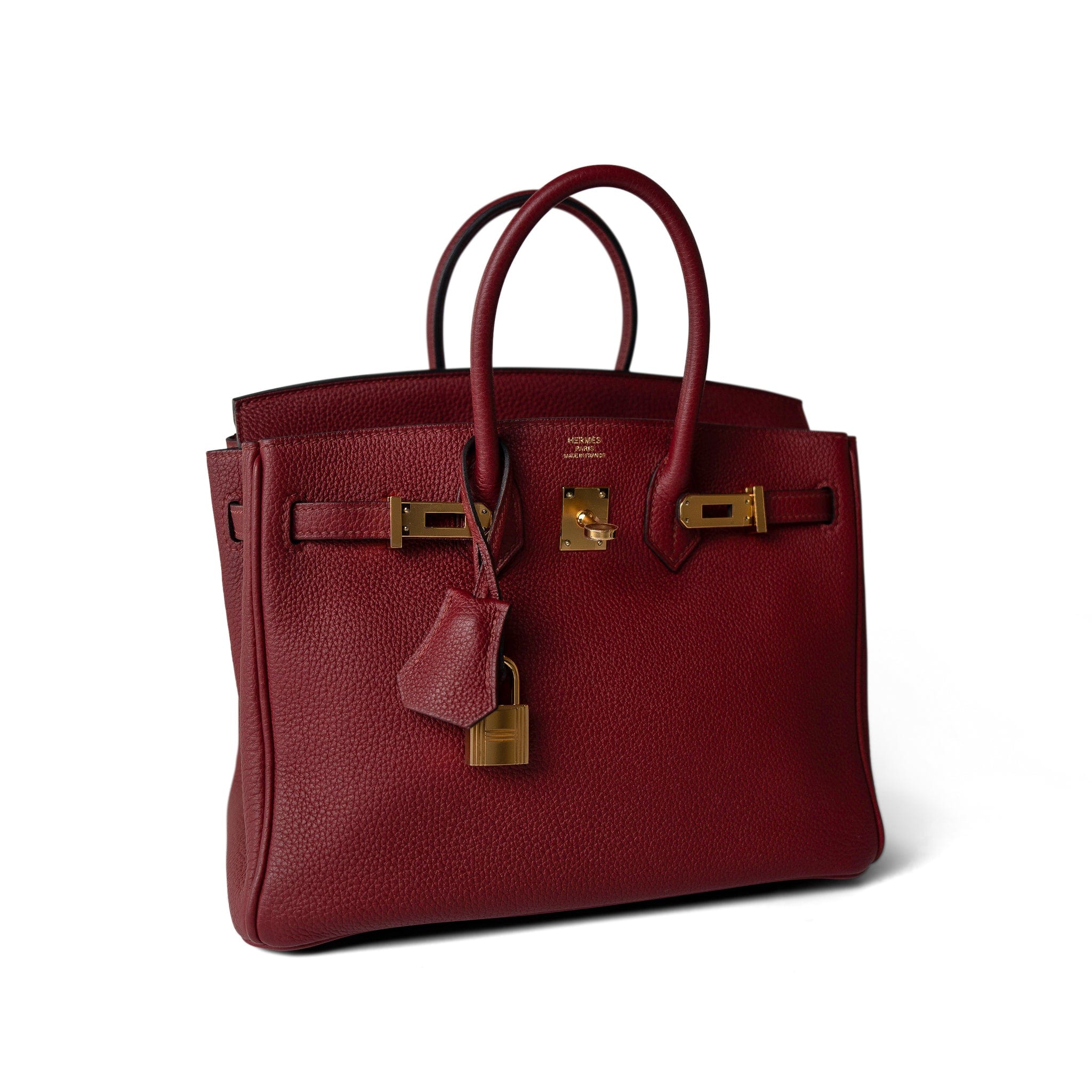 Hermes Handbag Red Birkin 25 Rouge Grenat Togo Gold Plated X Stamp -Knockoff
