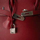 Hermes Handbag Red Birkin 30 Rouge Grenat Epsom Palladium Plated D Stamp -Knockoff
