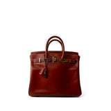 Hermes Handbag Red Birkin 32 Brique Box Calfskin Gold Plated B Square Stamp -Knockoff
