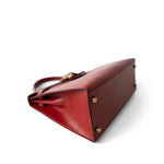 Hermes Handbag Red Kelly 28 Sellier Red (Rouge) Box Calfskin Gold Plated T Circle Stamp -Knockoff
