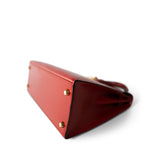 Hermes Handbag Red Kelly 28 Sellier Red (Rouge) Box Calfskin Gold Plated T Circle Stamp -Knockoff
