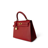 Hermes Handbag Red / Kelly Kelly Sellier 25 Rouge Casaque Epsom Gold Plated A Stamp -Knockoff
