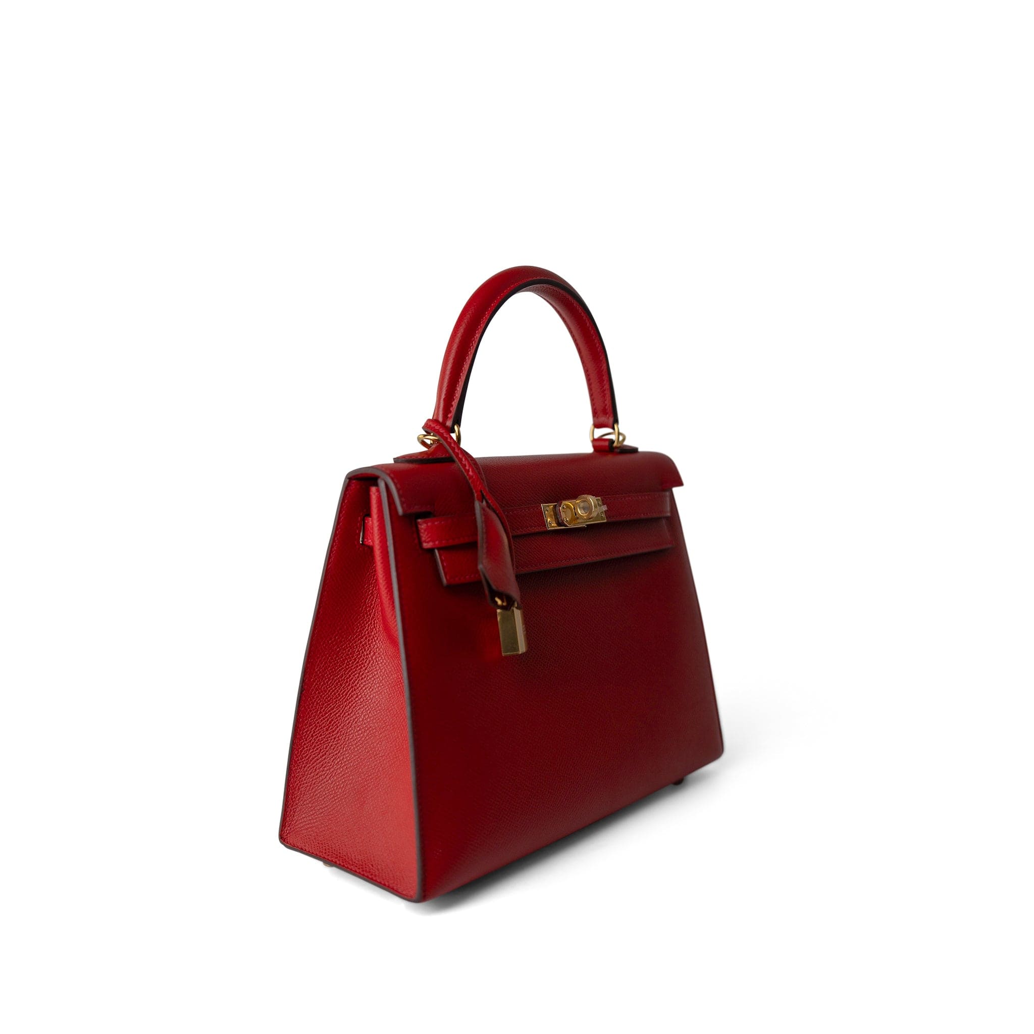 Hermes Handbag Red / Kelly Kelly Sellier 25 Rouge Casaque Epsom Gold Plated A Stamp -Knockoff
