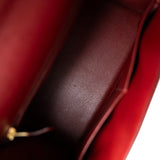 Hermes Handbag Red Kelly Sellier 28 Rouge Courchevel Gold Plated (X) Stamp -Knockoff
