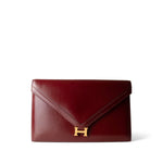 Hermes Handbag Red Lydie Rouge H Box Calfskin Gold Plated S Circle Stamp -Knockoff
