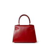 Hermes Handbag Red Mini Kelly Sellier 20 Rouge Box Calfskin Gold Plated U Circle Stamp -Knockoff
