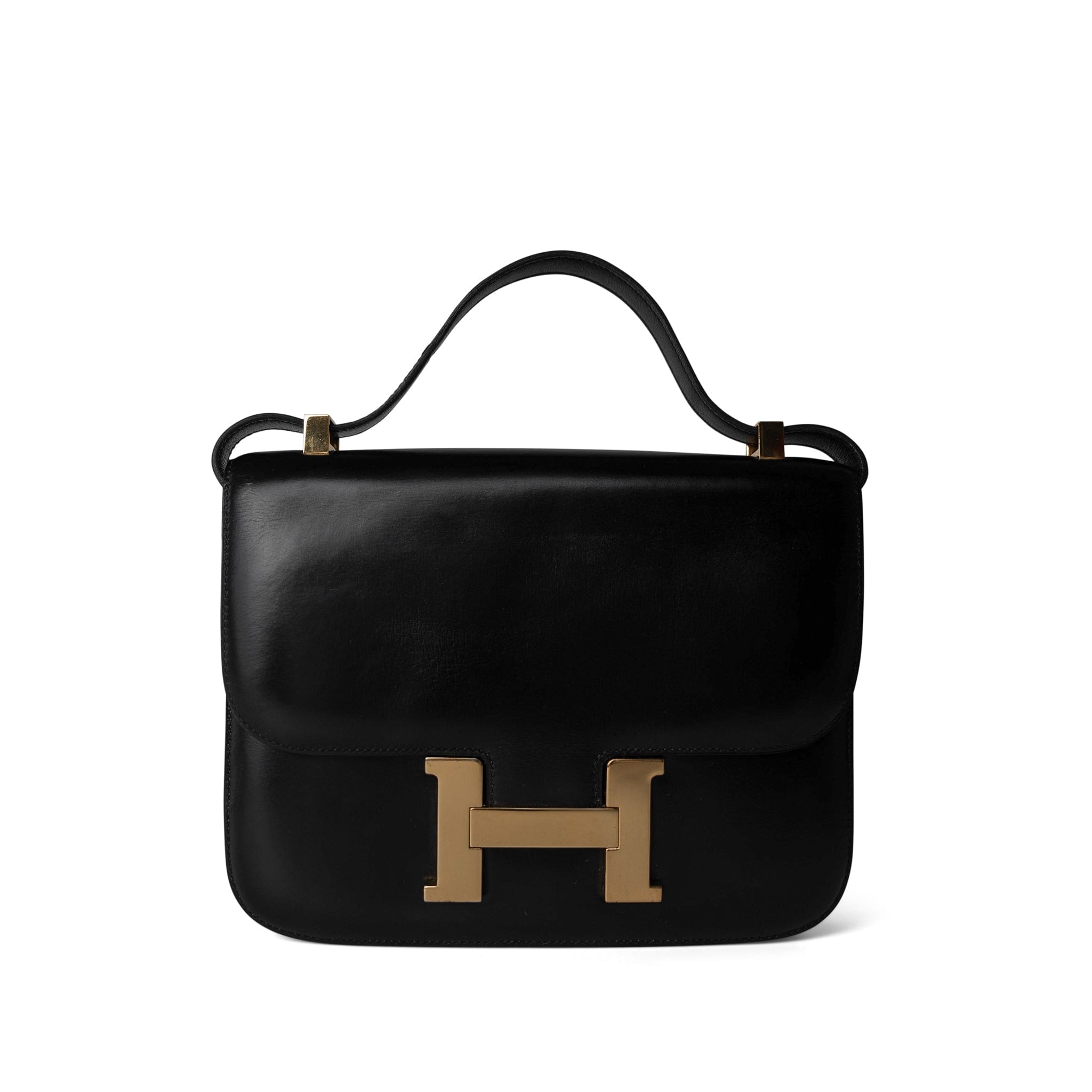 Hermes Handbag Vintage Constance 23 Black Box Calfskin Gold Plated H Circle Stamp -Knockoff
