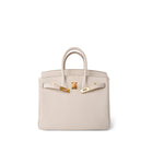 Hermes Handbag White Birkin 25 Craie Togo Gold Plated Z Stamp -Knockoff
