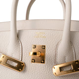 Hermes Handbag White Birkin 25 Craie Togo Gold Plated Z Stamp -Knockoff
