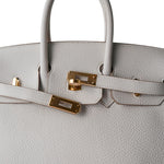 Hermes Handbag White Birkin 25 Gris Perle Togo Gold Plated B Stamp -Knockoff
