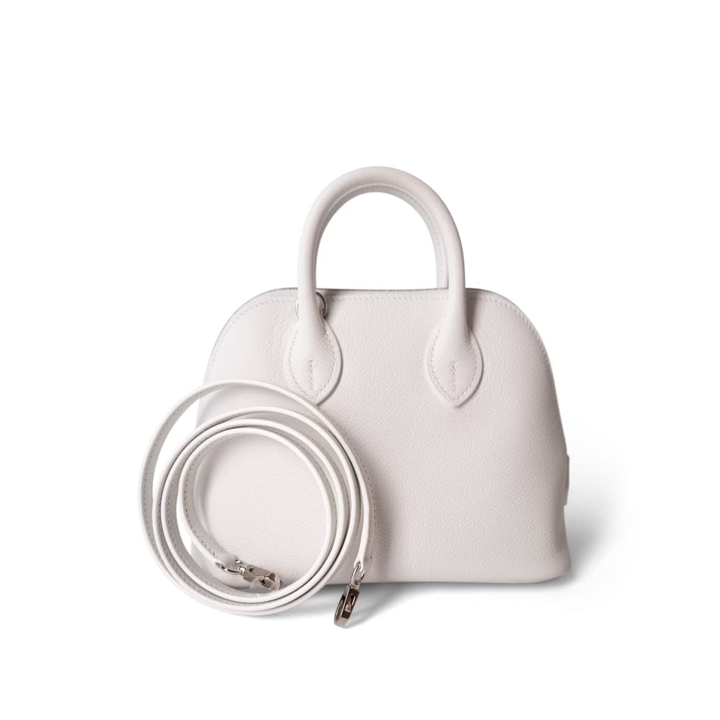 Hermes Handbag White Bolide Mini New White Evercolor Palladium Hardware B Stamp -Knockoff
