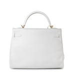 Hermes Handbag White Hermes Kelly 32 Swift White Gold Hardware F Stamp -Knockoff
