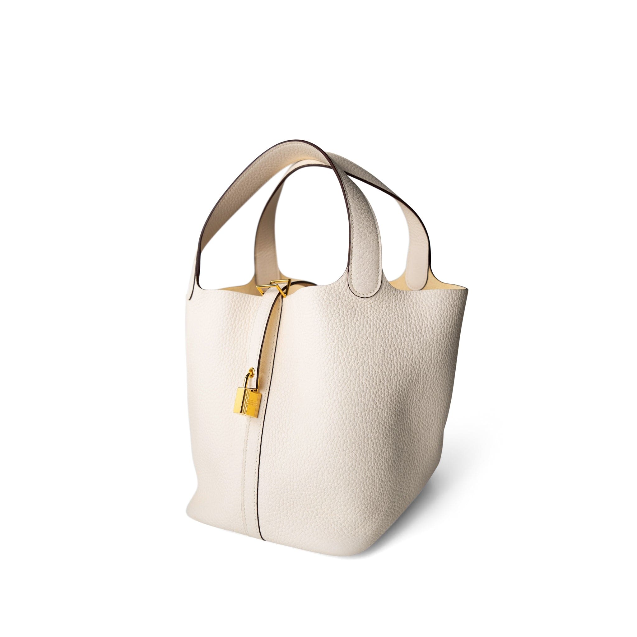 Hermes Handbag White / Picotin Picotin 22 Nata Taurillon Clemence Gold Plated Z Stamp -Knockoff
