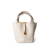 Hermes Handbag White / Picotin Picotin 22 Nata Taurillon Clemence Gold Plated Z Stamp -Knockoff
