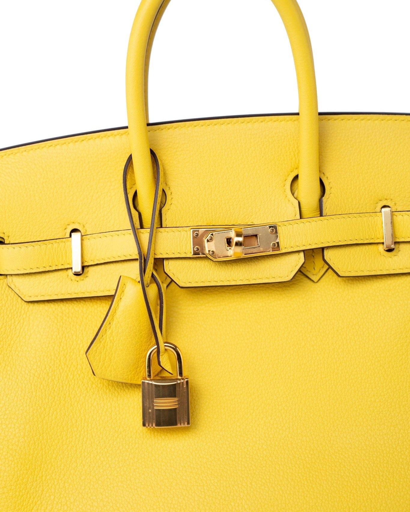 Hermes Handbag Yellow Birkin 25 Jaune de Naples Veau Taurillon Novillo Leather Gold Plated Hardware D Stamp -Knockoff
