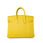 Hermes Handbag Yellow Birkin 25 Jaune de Naples Veau Taurillon Novillo Leather Gold Plated Hardware D Stamp -Knockoff
