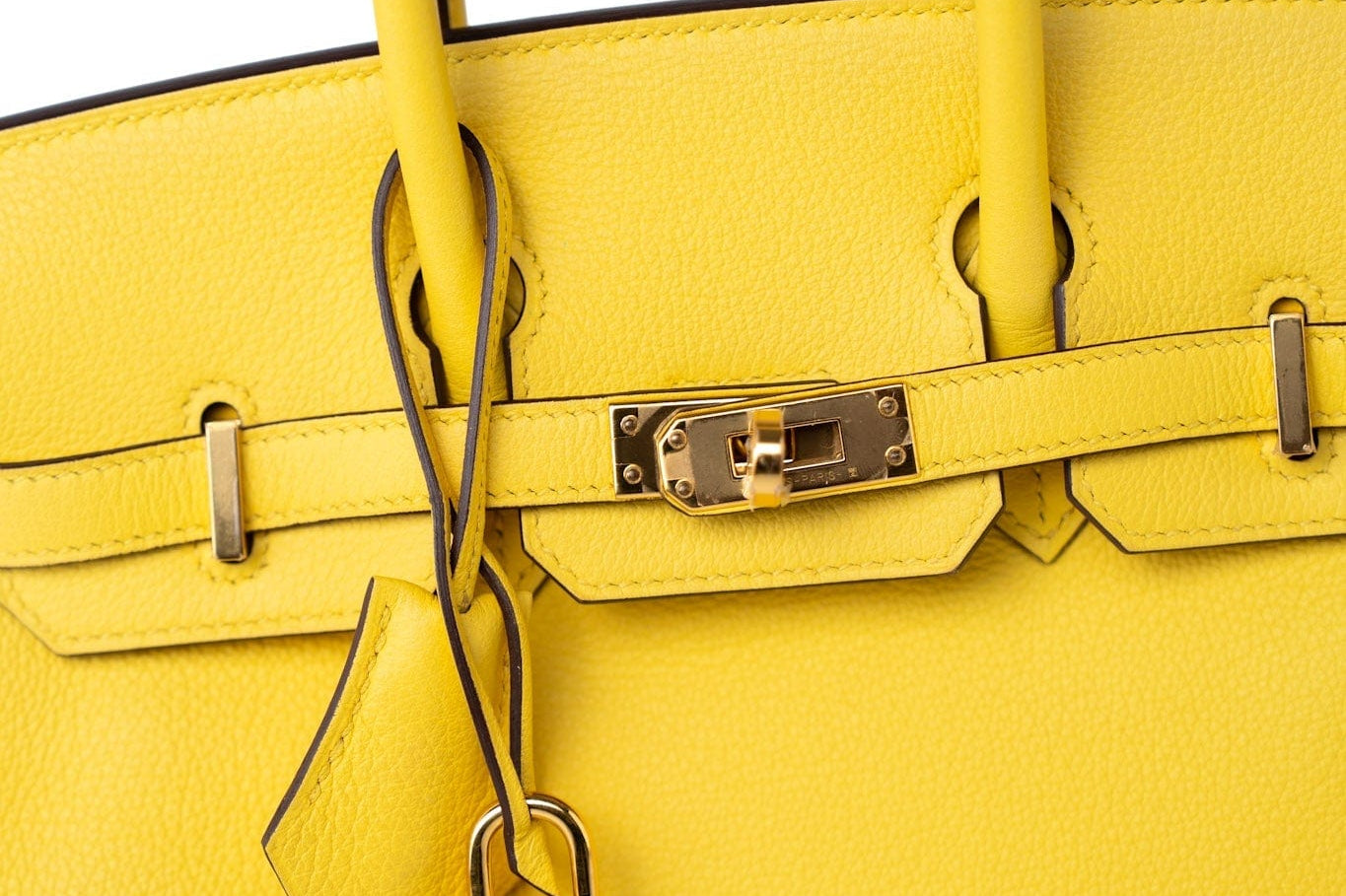 Hermes Handbag Yellow Birkin 25 Jaune de Naples Veau Taurillon Novillo Leather Gold Plated Hardware D Stamp -Knockoff
