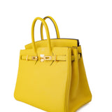 Hermes Handbag Yellow Birkin 25 Jaune de Naples Veau Taurillon Novillo Leather Gold Plated Hardware D Stamp -Knockoff
