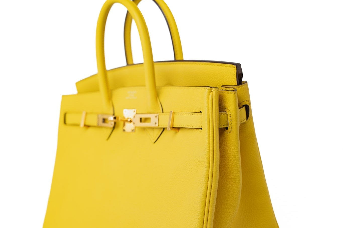 Hermes Handbag Yellow Birkin 25 Jaune de Naples Veau Taurillon Novillo Leather Gold Plated Hardware D Stamp -Knockoff
