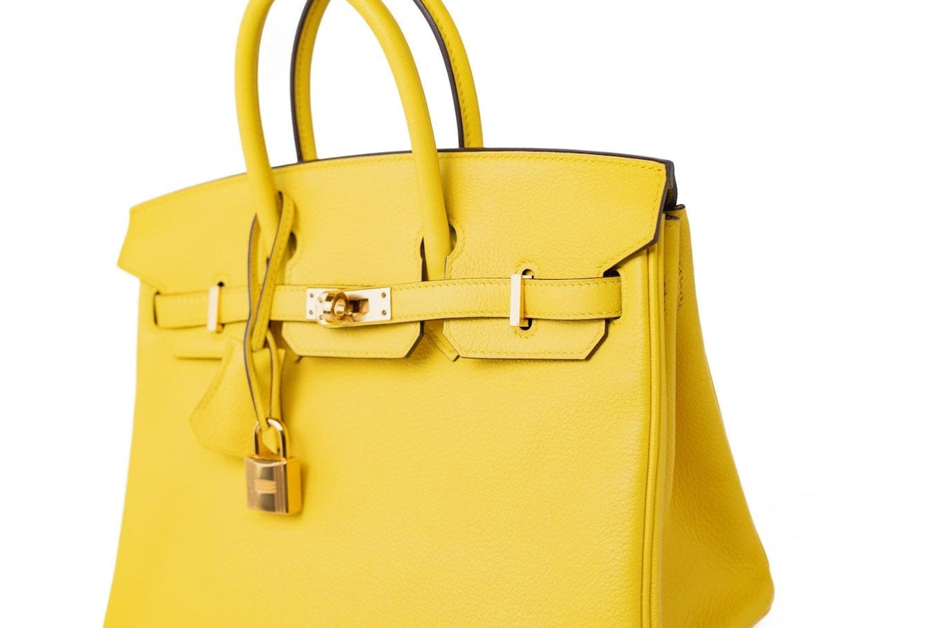 Hermes Handbag Yellow Birkin 25 Jaune de Naples Veau Taurillon Novillo Leather Gold Plated Hardware D Stamp -Knockoff
